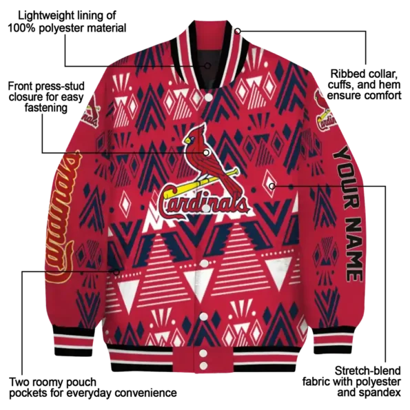 custom st louis cardinals pyramid shapes red varsity jacket new arrival