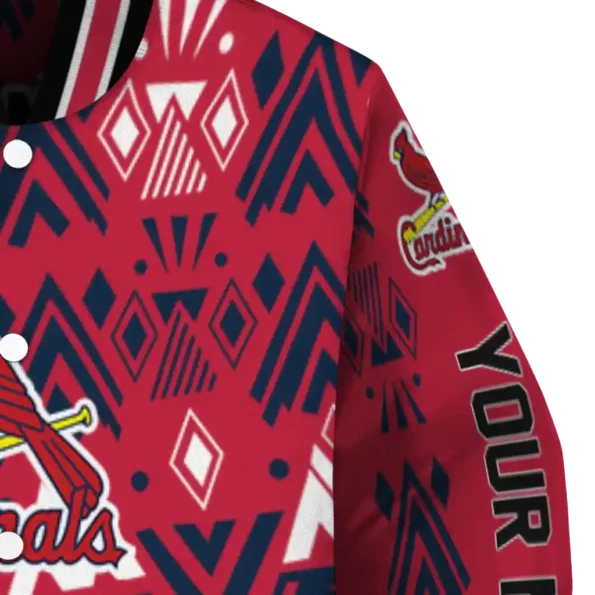 custom st louis cardinals pyramid shapes red varsity jacket premium grade