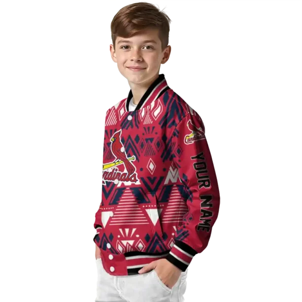 custom st louis cardinals pyramid shapes red varsity jacket trendy