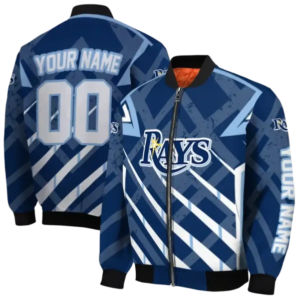 custom tampa bay rays chevron angles navy bomber jacket fashion forward