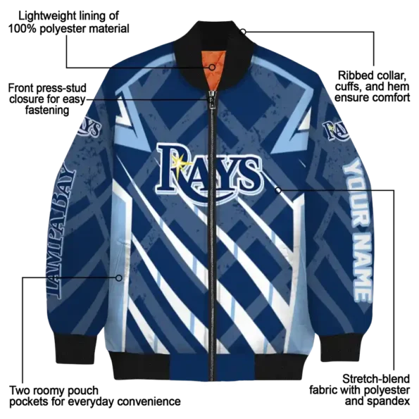 custom tampa bay rays chevron angles navy bomber jacket new arrival