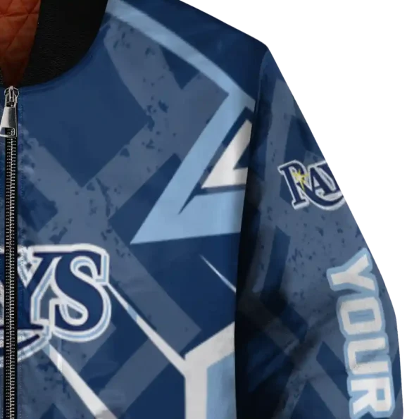 custom tampa bay rays chevron angles navy bomber jacket premium grade