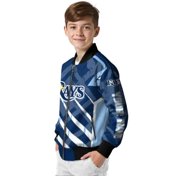 custom tampa bay rays chevron angles navy bomber jacket trendy
