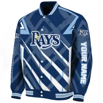 custom tampa bay rays chevron angles navy varsity jacket best selling