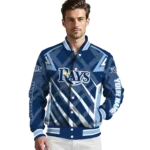 custom tampa bay rays chevron angles navy varsity jacket best selling