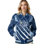 custom tampa bay rays chevron angles navy varsity jacket best selling