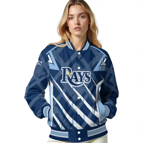 custom tampa bay rays chevron angles navy varsity jacket latest model