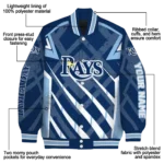 custom tampa bay rays chevron angles navy varsity jacket best selling
