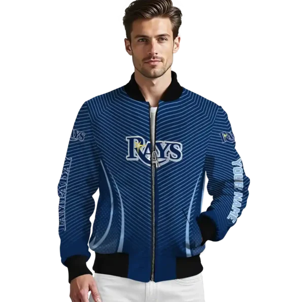 custom tampa bay rays chevron arrow navy bomber jacket high quality