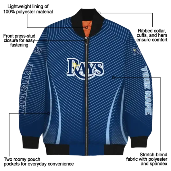 custom tampa bay rays chevron arrow navy bomber jacket new arrival