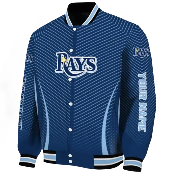 custom tampa bay rays chevron arrow navy varsity jacket best selling