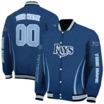 custom tampa bay rays chevron arrow navy varsity jacket best selling