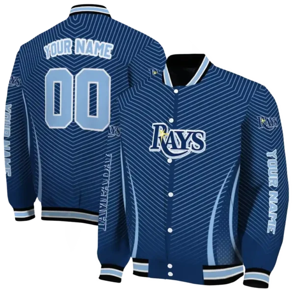 custom tampa bay rays chevron arrow navy varsity jacket fashion forward