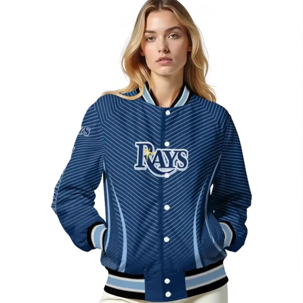 custom tampa bay rays chevron arrow navy varsity jacket latest model