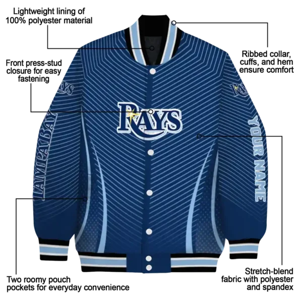 custom tampa bay rays chevron arrow navy varsity jacket new arrival
