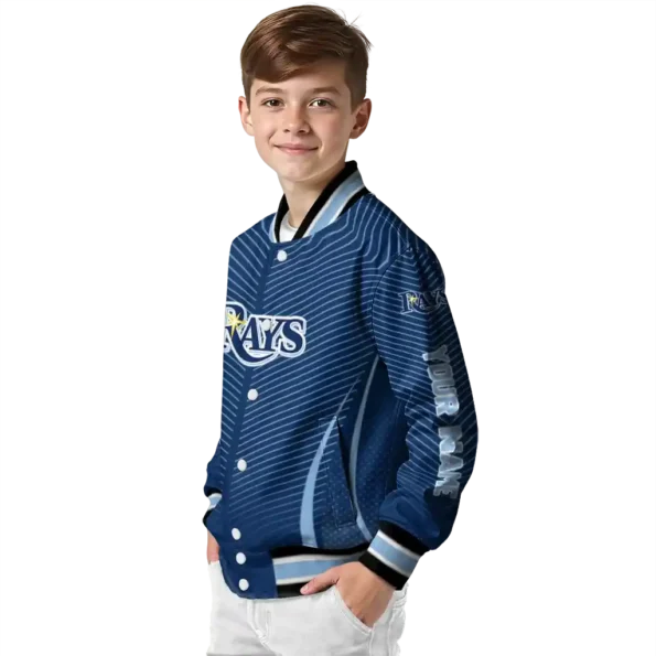 custom tampa bay rays chevron arrow navy varsity jacket trendy