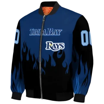 custom tampa bay rays flame border navy black bomber jacket best selling