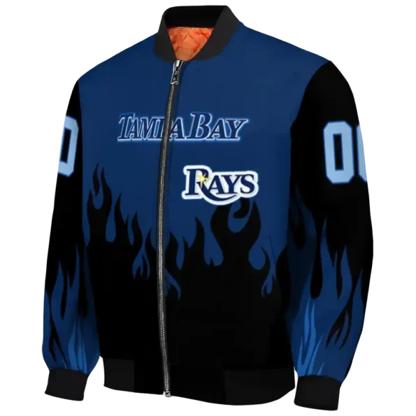 custom tampa bay rays flame border navy black bomber jacket best selling