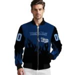 custom tampa bay rays flame border navy black bomber jacket best selling