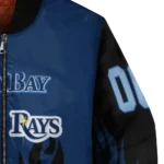 custom tampa bay rays flame border navy black bomber jacket best selling