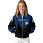 custom tampa bay rays flame border navy black bomber jacket best selling