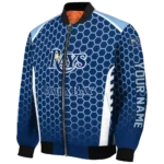 custom tampa bay rays hexagon grid navy bomber jacket best selling