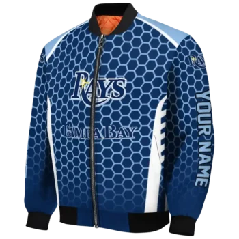 custom tampa bay rays hexagon grid navy bomber jacket best selling