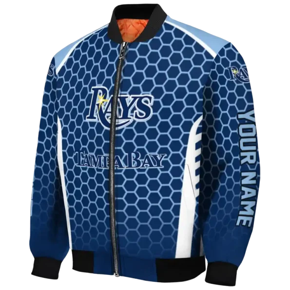 custom tampa bay rays hexagon grid navy bomber jacket best selling