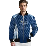 custom tampa bay rays hexagon grid navy bomber jacket best selling