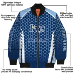 custom tampa bay rays hexagon grid navy bomber jacket best selling