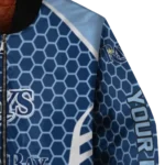 custom tampa bay rays hexagon grid navy bomber jacket best selling