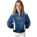 custom tampa bay rays hexagon grid navy bomber jacket best selling