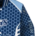 custom tampa bay rays hexagon grid navy varsity jacket best selling