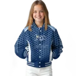 custom tampa bay rays hexagon grid navy varsity jacket best selling