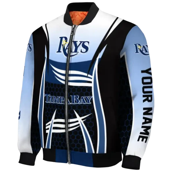 custom tampa bay rays mesh effect navy black bomber jacket best selling