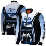 custom tampa bay rays mesh effect navy black bomber jacket best selling