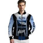 custom tampa bay rays mesh effect navy black bomber jacket best selling