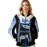 custom tampa bay rays mesh effect navy black bomber jacket best selling