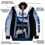 custom tampa bay rays mesh effect navy black bomber jacket best selling