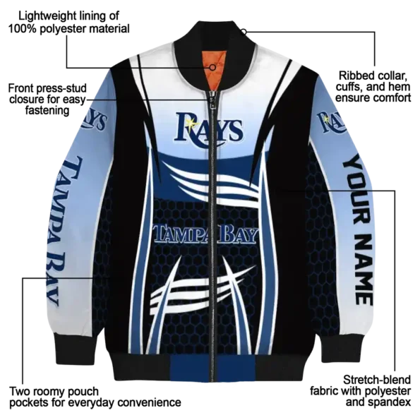 custom tampa bay rays mesh effect navy black bomber jacket new arrival