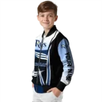 custom tampa bay rays mesh effect navy black bomber jacket best selling