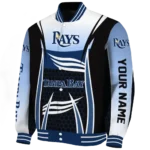 custom tampa bay rays mesh effect navy black varsity jacket best selling