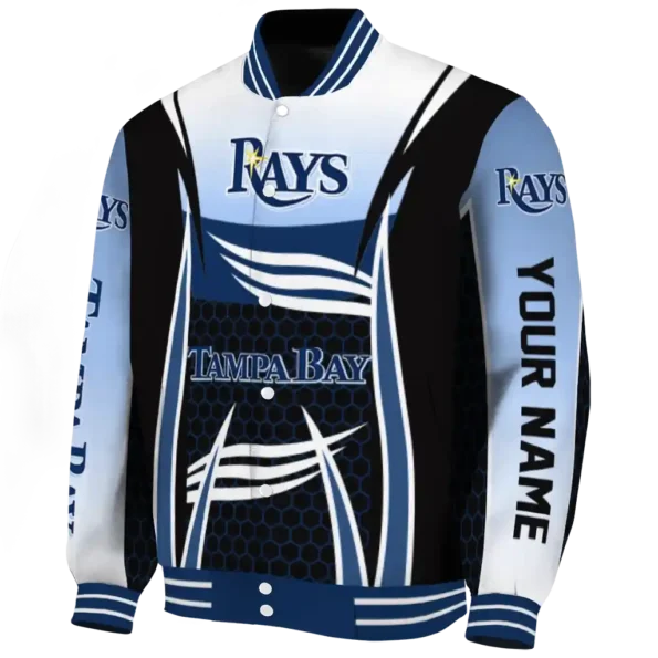 custom tampa bay rays mesh effect navy black varsity jacket best selling