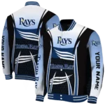 custom tampa bay rays mesh effect navy black varsity jacket best selling