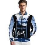 custom tampa bay rays mesh effect navy black varsity jacket best selling