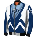 custom tampa bay rays v stripes navy white bomber jacket best selling