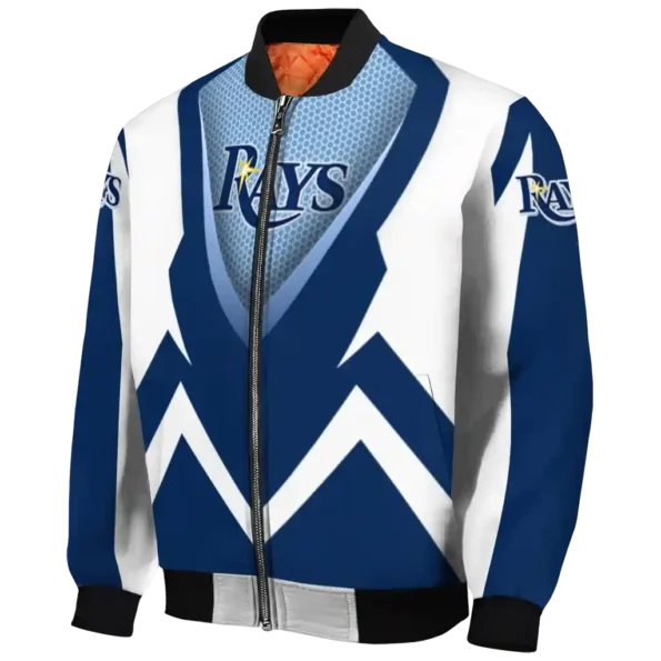 custom tampa bay rays v stripes navy white bomber jacket best selling