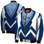 custom tampa bay rays v stripes navy white bomber jacket best selling