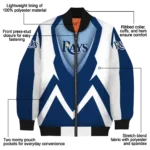 custom tampa bay rays v stripes navy white bomber jacket best selling