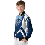 custom tampa bay rays v stripes navy white bomber jacket best selling